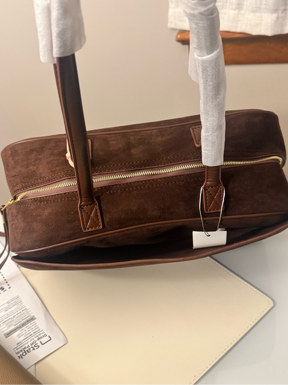 Gorgeous Brown faux Suede shoulder Bag-NWT - Picture 6 of 13